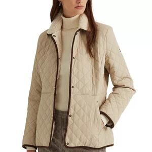 Lauren Ralph Lauren Women's Faux-Sherpa-Collar Quilted Coat Sz PS